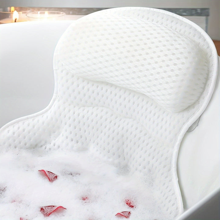 LuxieSpa 4D Luxe Poduszka do Wanny - Oddychająca Poduszka z Wsparciem na Szyję i Plecy dla Relaksującej Kąpieli