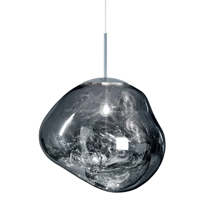 Nowoczesna lampa wisząca ze srebrnego/czerwonego szkła 1 lampa do jadalni