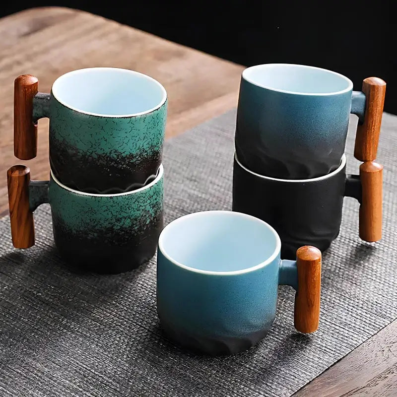 Rustykalne ceramiczne kubki – Ręcznie robione kubki do kawy w boho designie