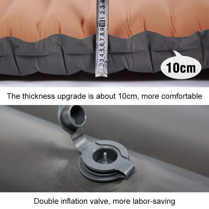 Materac Powietrzny z Wbudowaną Pompką Nożną 10cm, Wartość R 3.0-3.2 Podwójna Warstwa