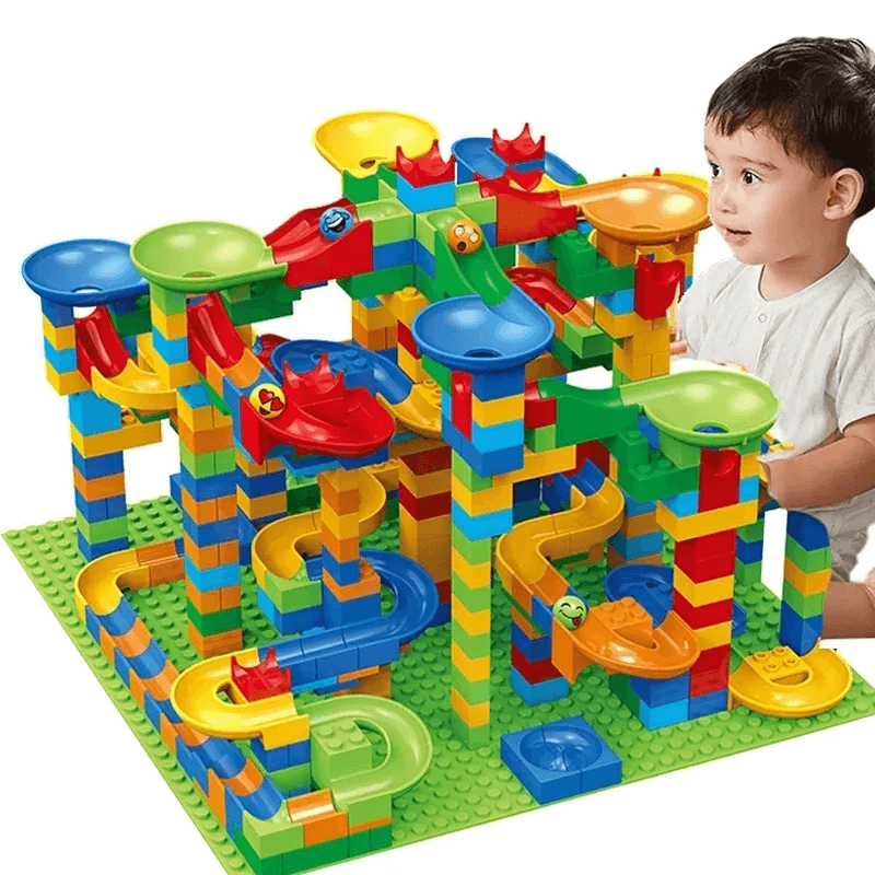 Marble Run Klocki – Kreatywny Labirynt z Zjeżdżalnią i Torami dla Dzieci – Edukacyjna Zabawa dla Rozwiązywania Problemów i Fantazji
