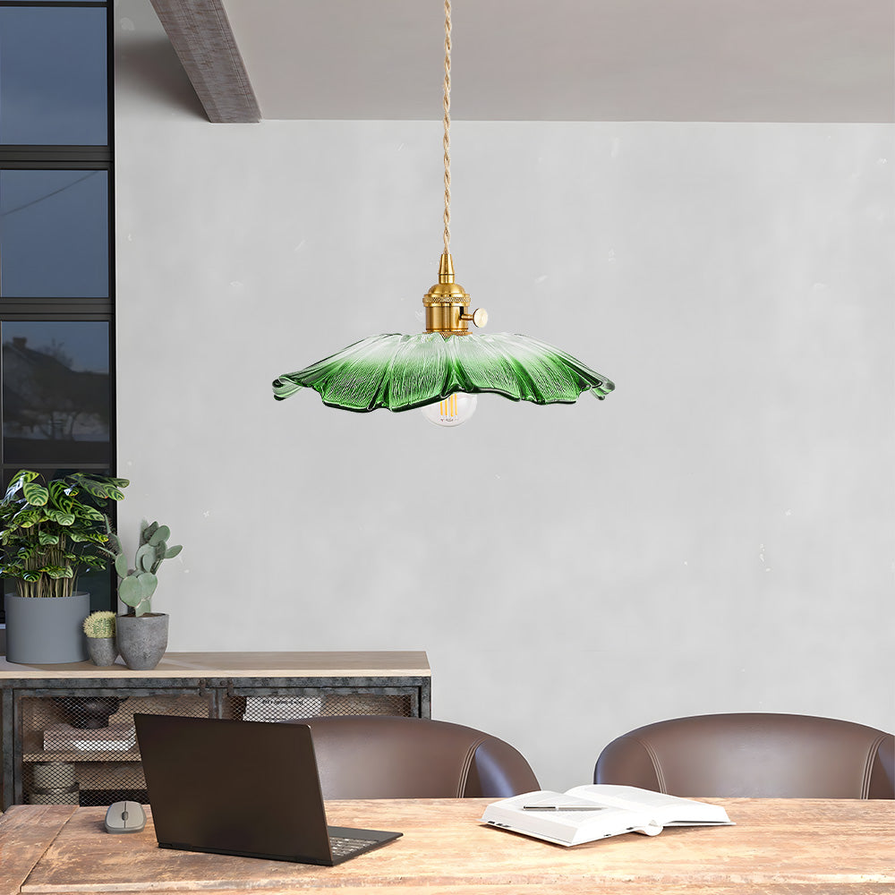 Wintage Kwiatowa Lampa Wisząca ze Szkła | Retro Elegancja | Ciepłe Światło | Regulowana Wisząca | Brick by Brick