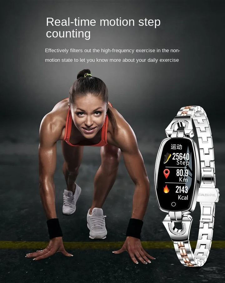 Inteligentny zegarek fitness dla kobiet z paskiem