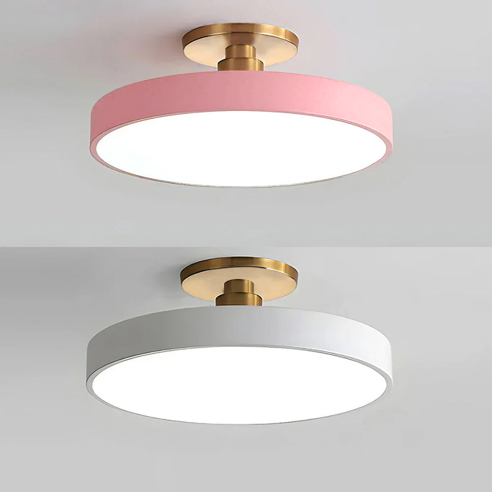Lampa sufitowa Flush Round | Nowoczesna armatura LED | Miękkie światło | Metal i akryl
