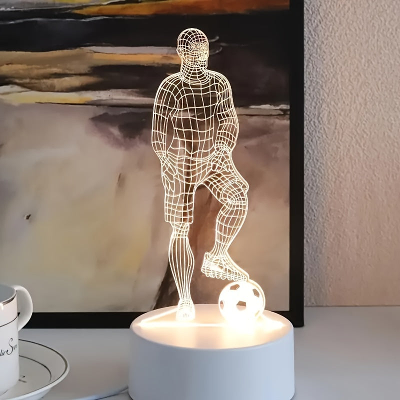 Lampa 3D w kształcie piłkarza – Dla sportowej atmosfery