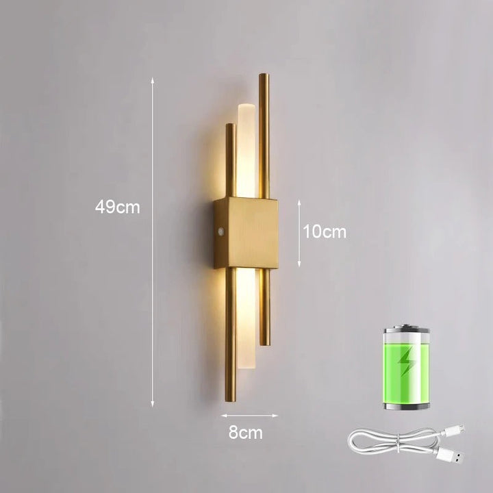 LED Staggered Bezprzewodowa Lampa Ścienna – Ładowanie przez USB do Wnętrz Nowoczesnego Oświetlenia Domowego