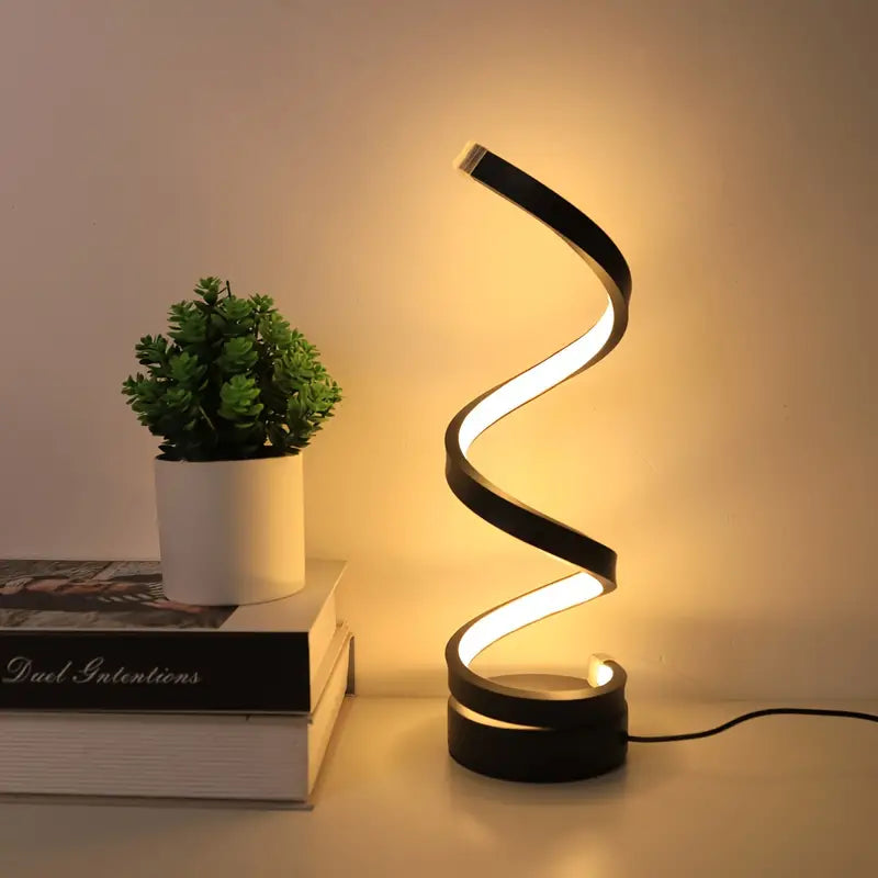 Nowoczesna Lampa Stołowa w Kształcie Spirali | Dimmowalna LED | 15.7" Wysokości | Energooszczędne Skulpturalne Światło