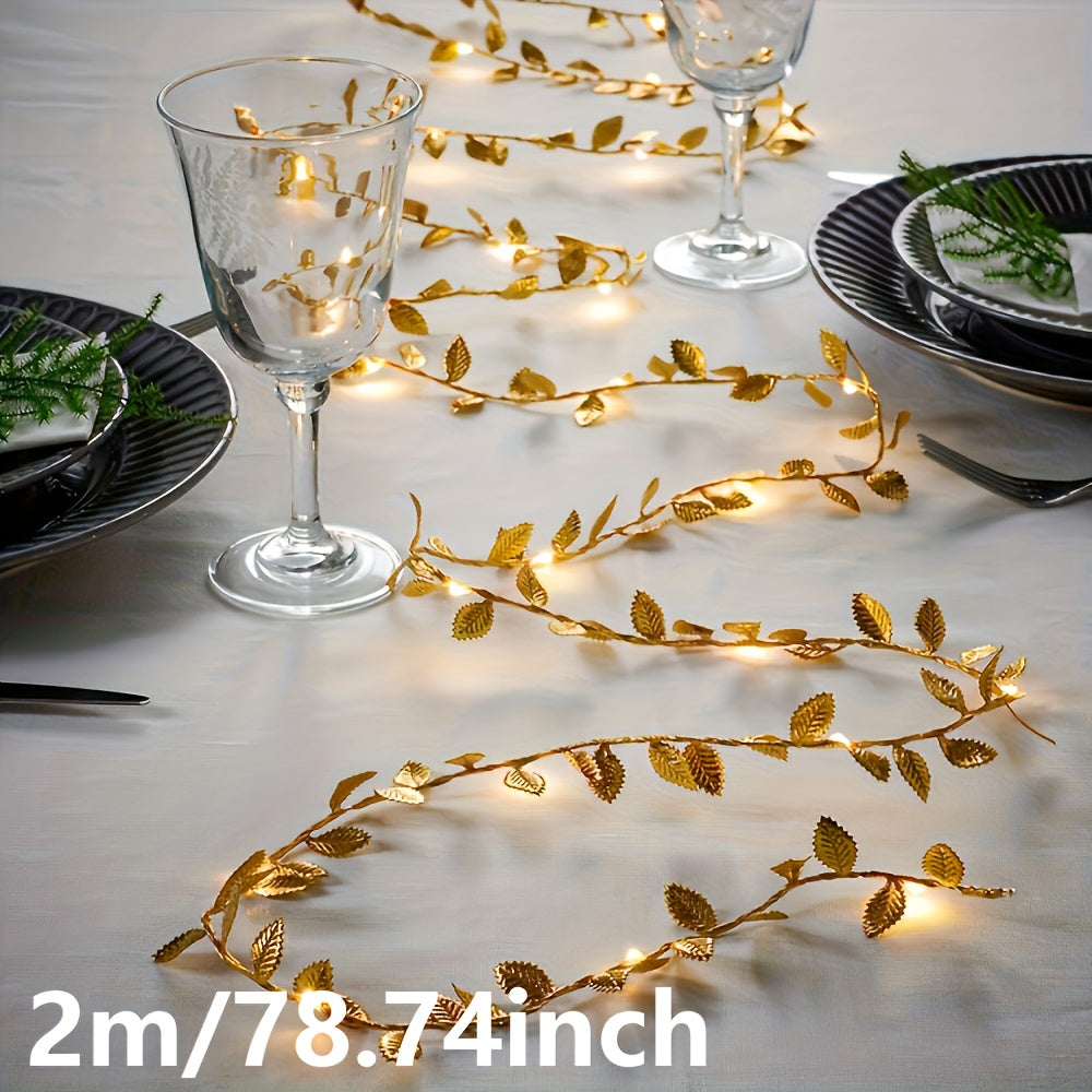 Złote Liście Świeczki LED - Eleganckie Oświetlenie na Stół i Imprezy