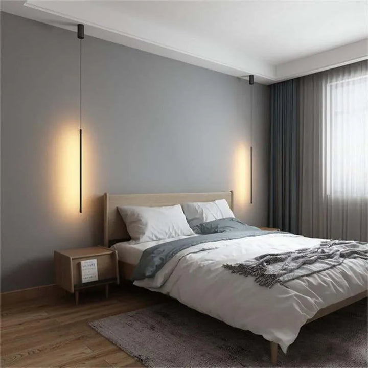 Lampa Wisząca Slim Czarny Metal Lampa Nocna