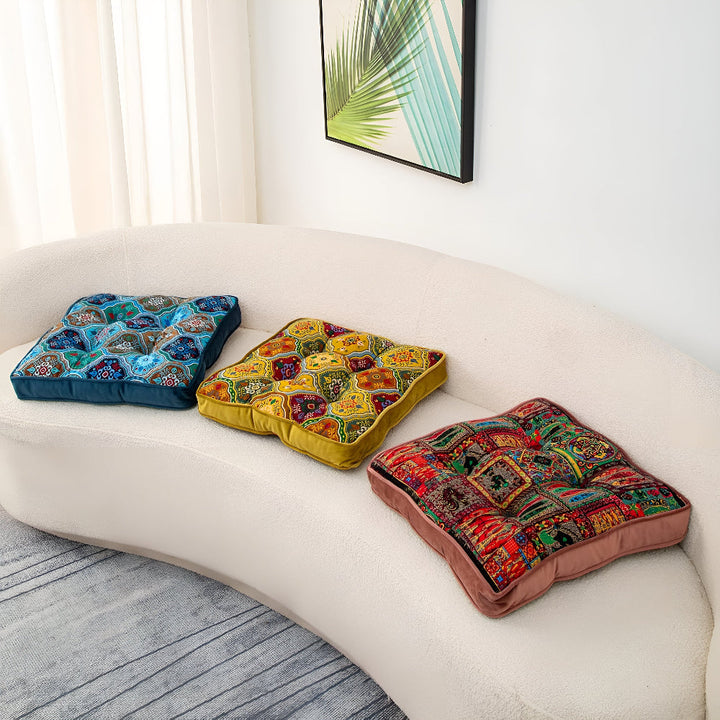 Marokańska poduszka z wiązaniem – Boho-Chic Komfort