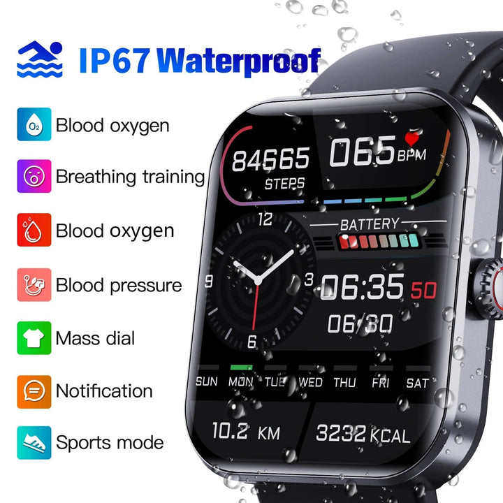 Pomiar glukozy we krwi Smartwatch | Inteligentny zegarek do nieinwazyjnego testowania glukozy we krwi