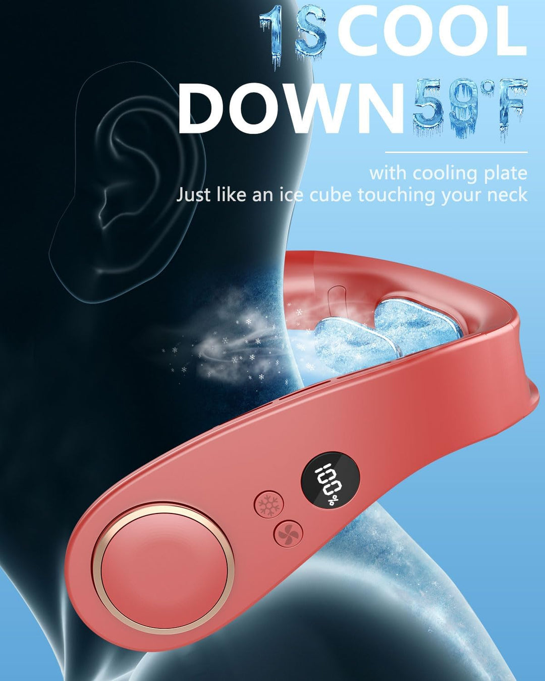 Kylande halsfläkt - Ładowalny bezłopatkowy przenośny klimatyzator z chłodnym przepływem powietrza