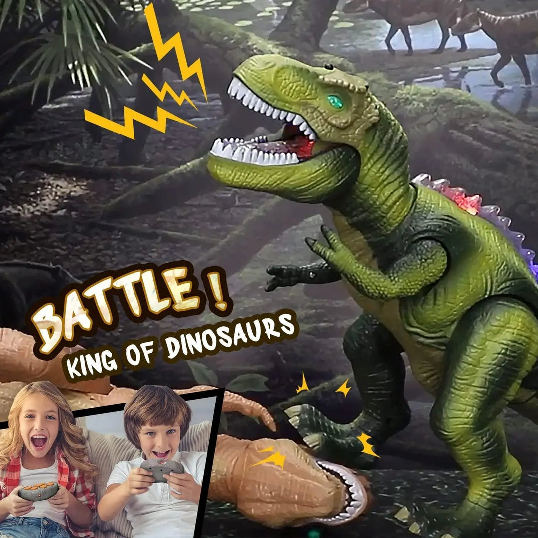 Zdalnie Sterowany T-Rex Dinozaur z LED Światłem, Chodzący i Ryczący Realistyczny Dinozaur Zabawka