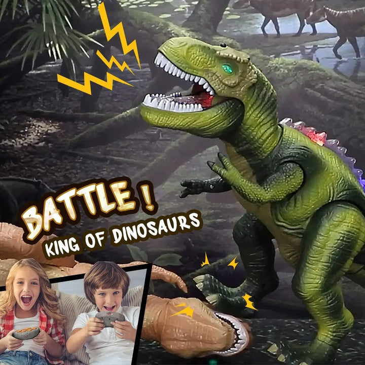 Zdalnie Sterowany T-Rex Dinozaur z LED Światłem, Chodzący i Ryczący Realistyczny Dinozaur Zabawka