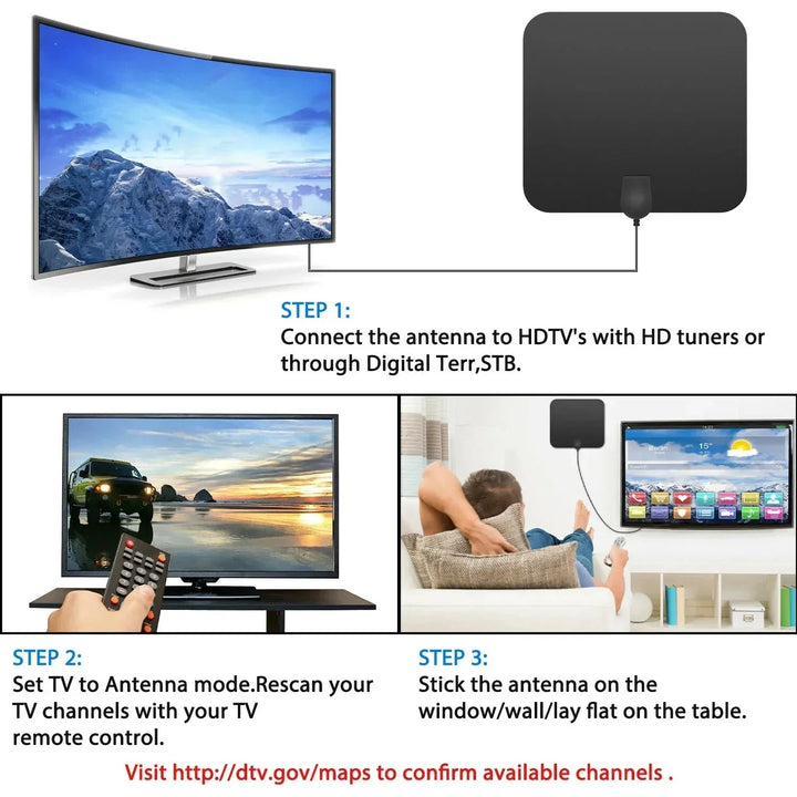 Antena ClearWave wewnętrzna HDTV – wzmacniacz sygnału o dużym zasięgu