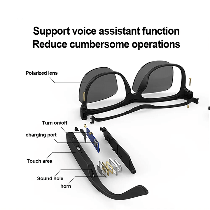 Inteligentne okulary Bluetooth z głośnikiem