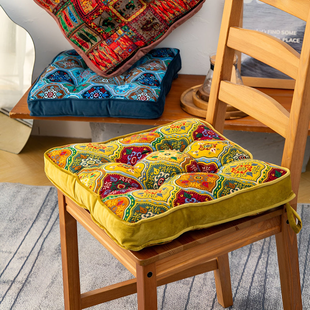 Marokańska poduszka z wiązaniem – Boho-Chic Komfort