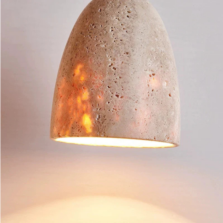 Carvallo - Lampa wisząca z naturalną strukturą kamienia i miękkim ciepłym światłem
