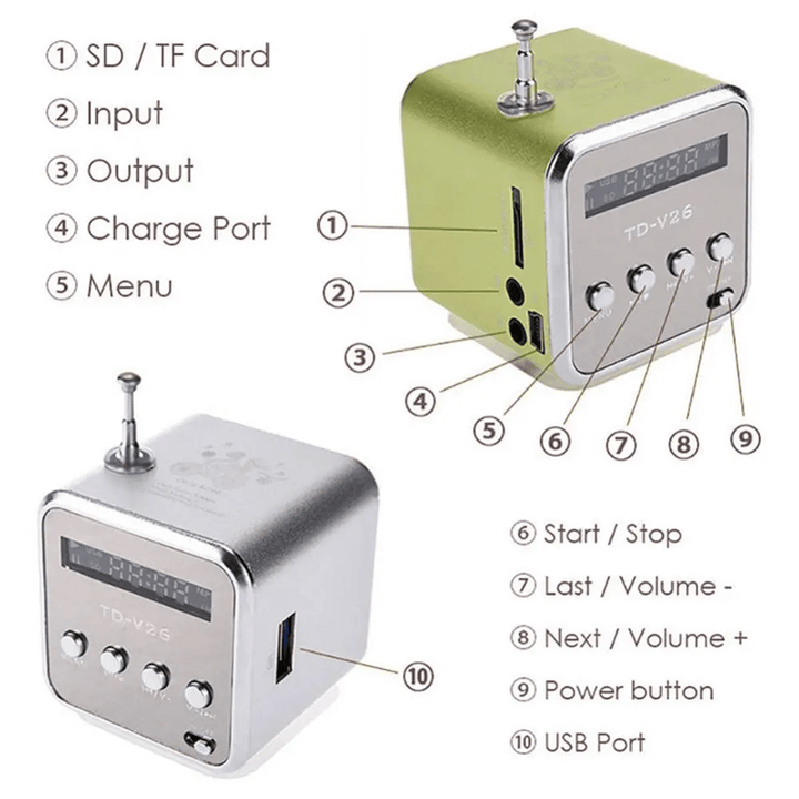 Mini Radio Bluetooth Głośnik