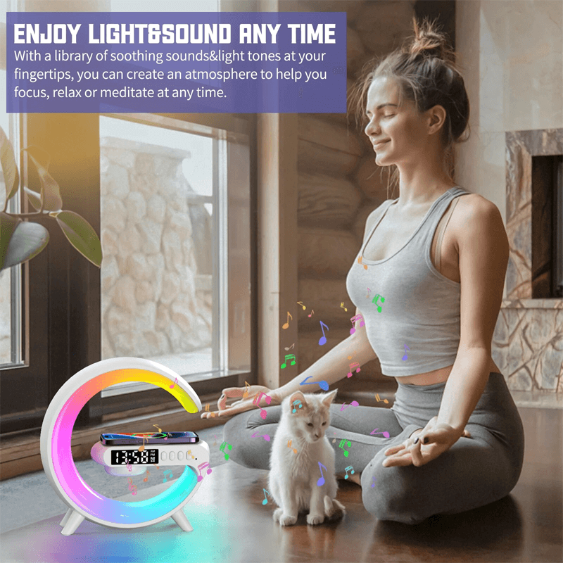 Multifunkcyjna Bezprzewodowa RGB Lampka Nocna z Podstawą Ładującą