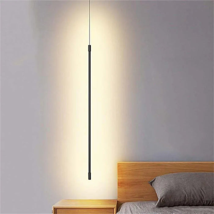 Lampa Wisząca Slim Czarny Metal Lampa Nocna