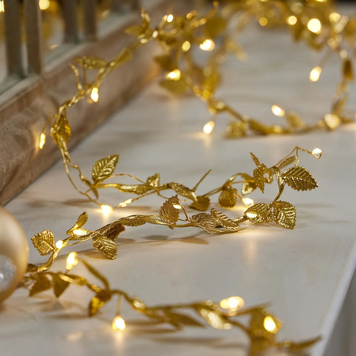 Złote Liście Świeczki LED - Eleganckie Oświetlenie na Stół i Imprezy
