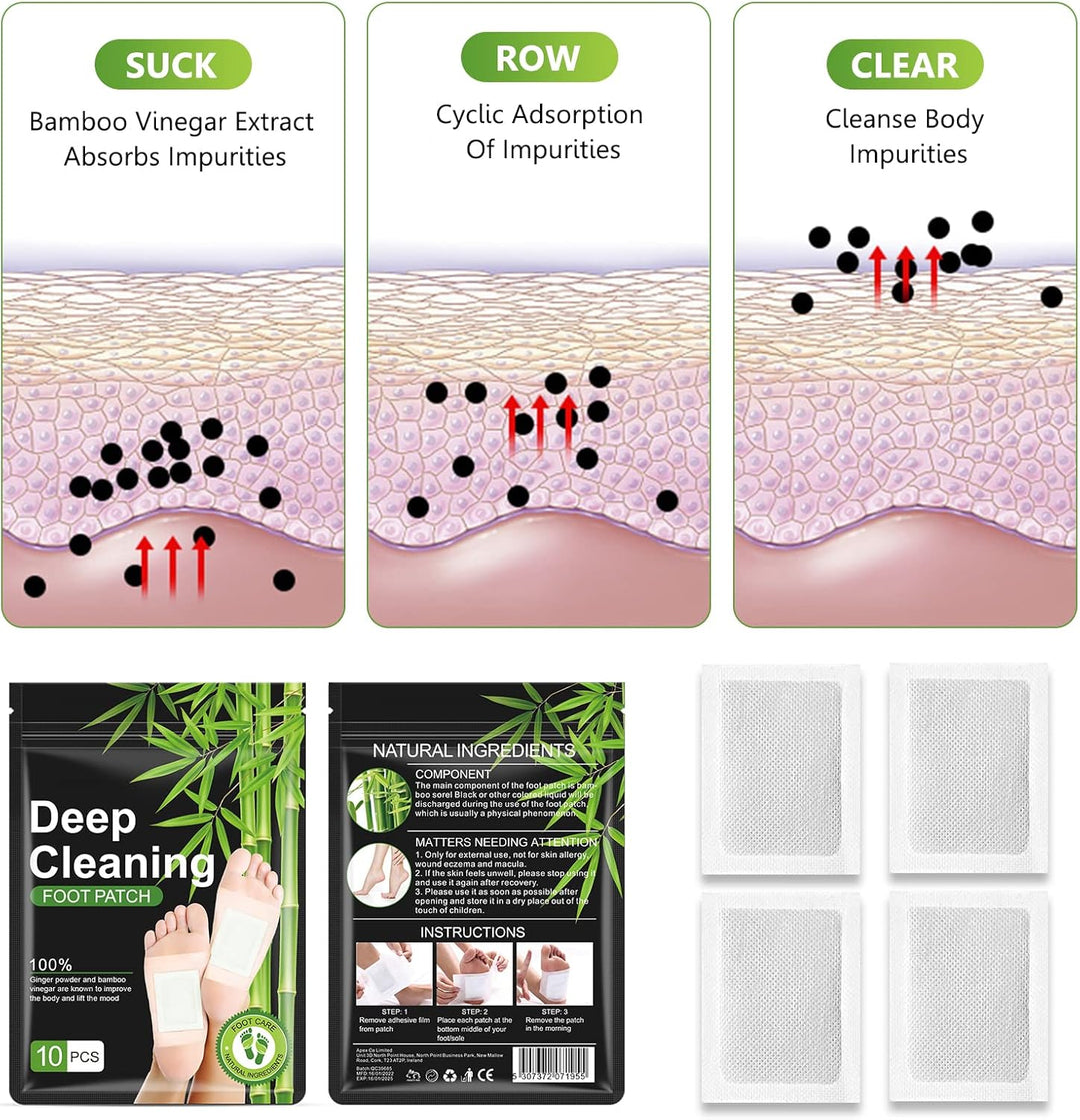 Naturalne plastry detoksykacyjne na stopy - 20-pack plastrów oczyszczających do usuwania toksyn i relaksu