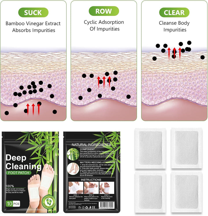 Naturalne plastry detoksykacyjne na stopy - 20-pack plastrów oczyszczających do usuwania toksyn i relaksu
