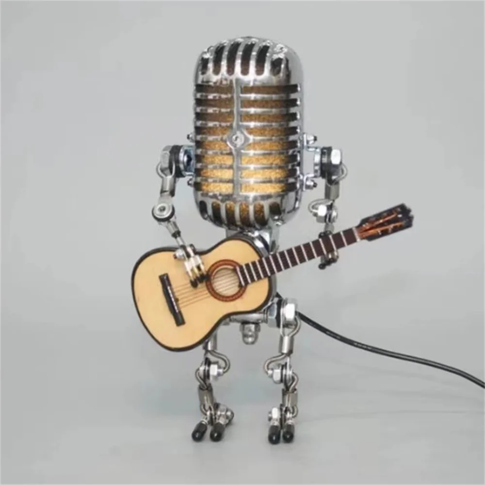 Lampa stołowa Robot Metalowa Design Przemysłowy