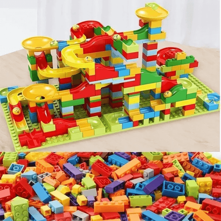 Marble Run Klocki – Kreatywny Labirynt z Zjeżdżalnią i Torami dla Dzieci – Edukacyjna Zabawa dla Rozwiązywania Problemów i Fantazji