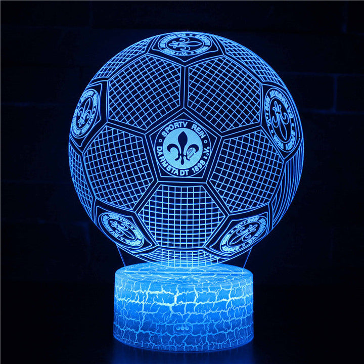 Lampa LED Iluzja 3D Piłka Nożna - Nocna Lampa - Odznaka