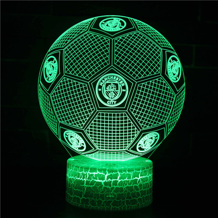 Lampa LED Iluzja 3D Piłka Nożna - Nocna Lampa - Odznaka