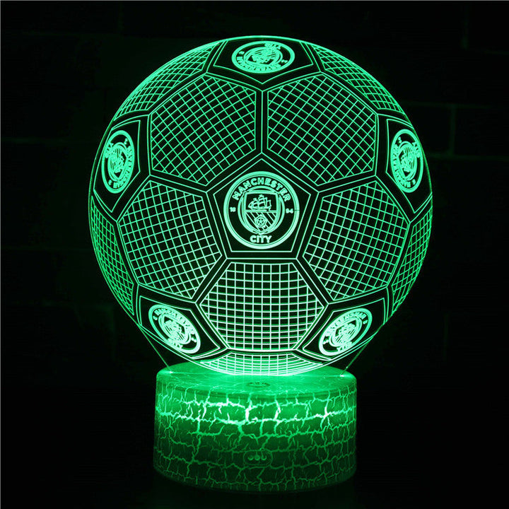 Lampa LED Iluzja 3D Piłka Nożna - Nocna Lampa - Odznaka