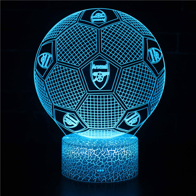 Lampa LED Iluzja 3D Piłka Nożna - Nocna Lampa - Odznaka