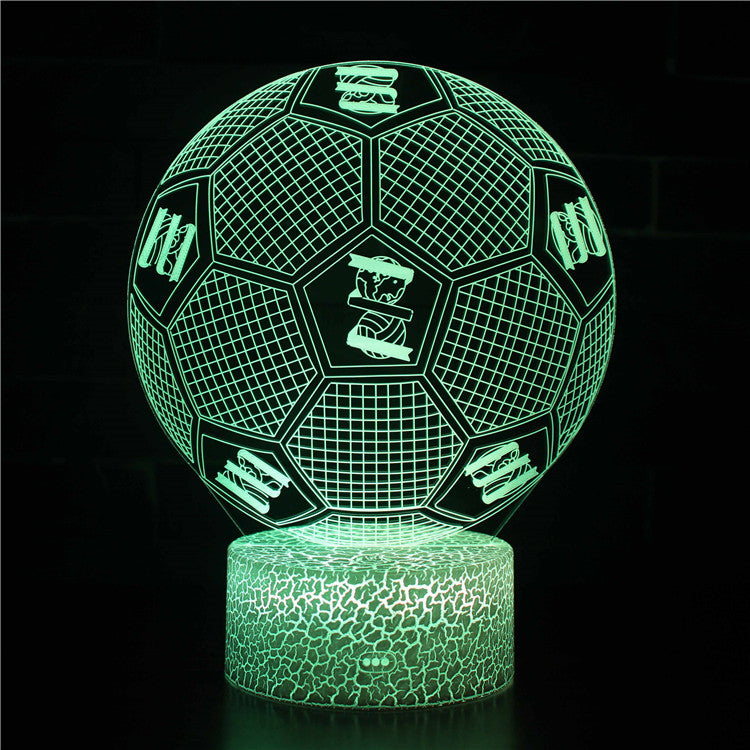 Lampa LED Iluzja 3D Piłka Nożna - Nocna Lampa - Odznaka