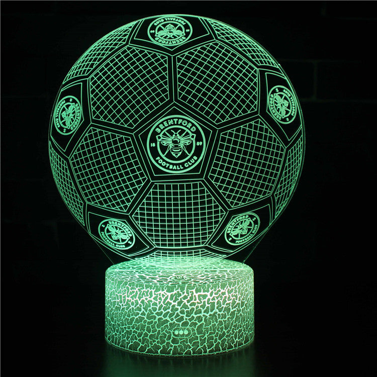 Lampa LED Iluzja 3D Piłka Nożna - Nocna Lampa - Odznaka