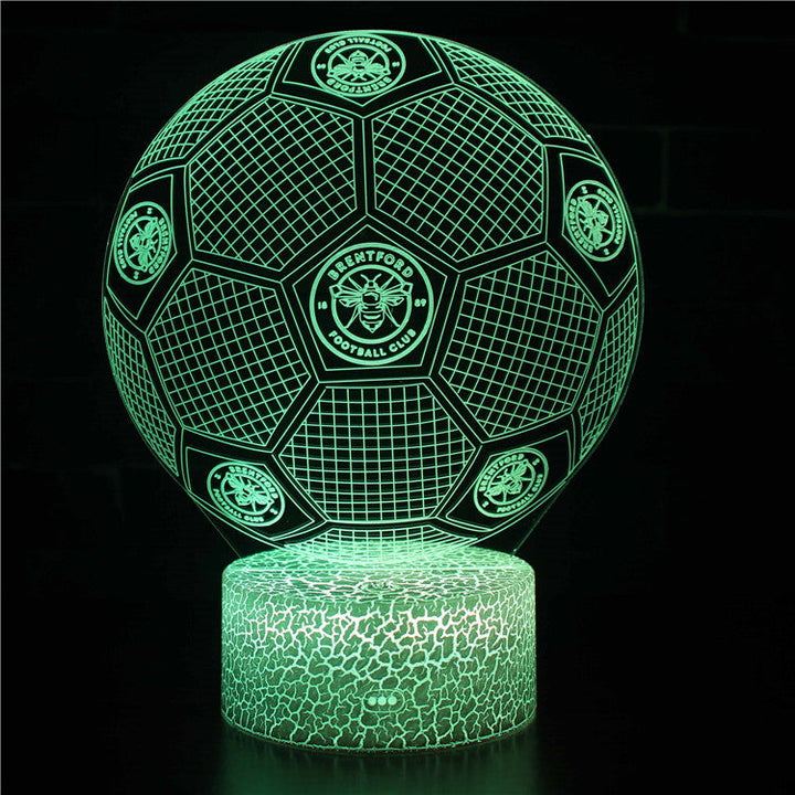 Lampa LED Iluzja 3D Piłka Nożna - Nocna Lampa - Odznaka