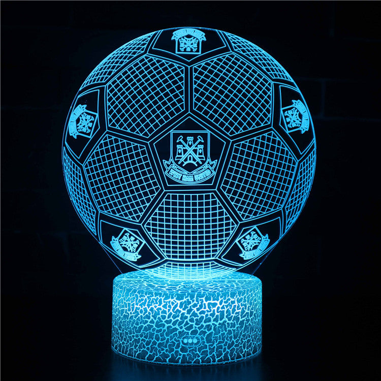 Lampa LED Iluzja 3D Piłka Nożna - Nocna Lampa - Odznaka