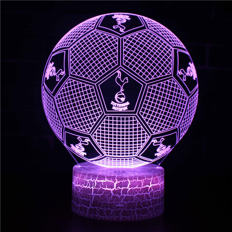Lampa LED Iluzja 3D Piłka Nożna - Nocna Lampa - Odznaka