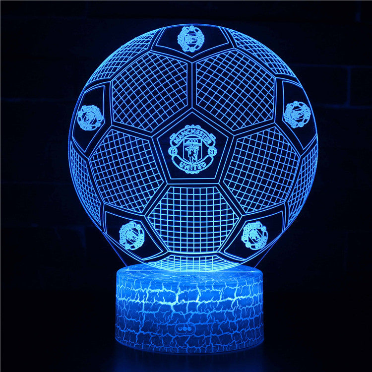 Lampa LED Iluzja 3D Piłka Nożna - Nocna Lampa - Odznaka
