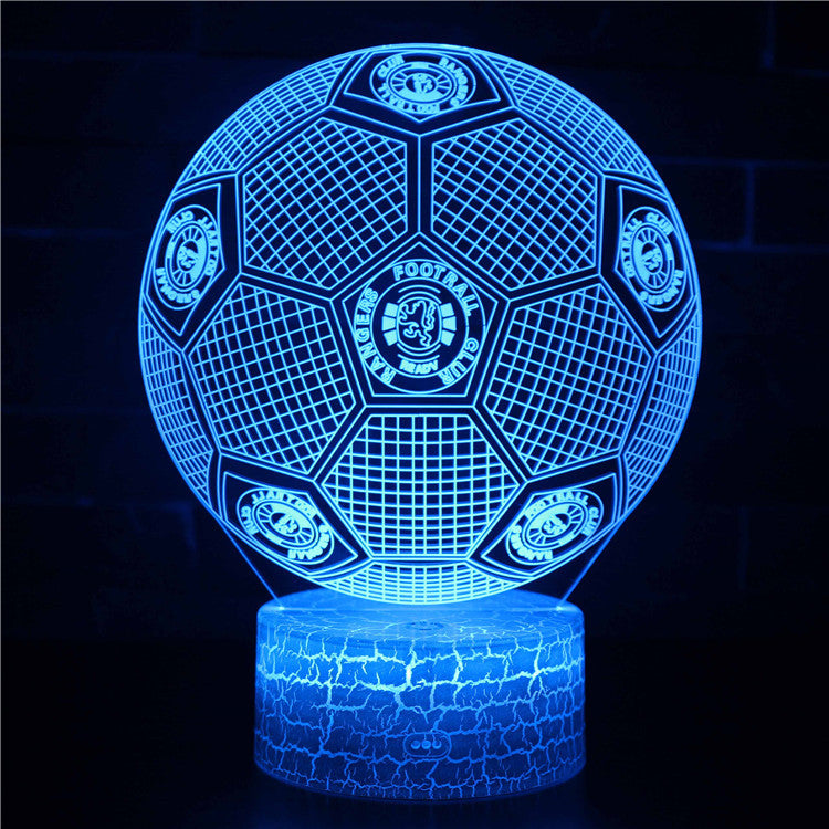 Lampa LED Iluzja 3D Piłka Nożna - Nocna Lampa - Odznaka