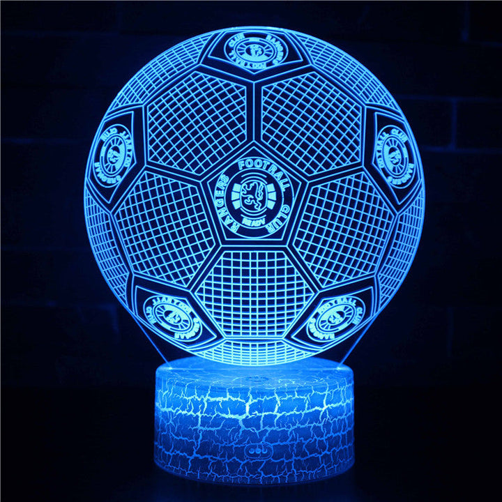 Lampa LED Iluzja 3D Piłka Nożna - Nocna Lampa - Odznaka