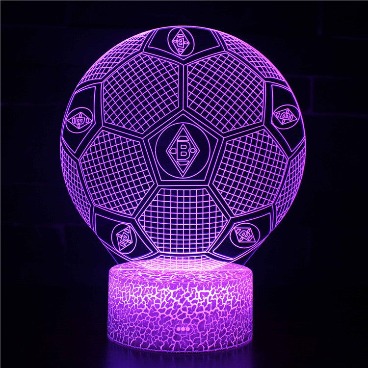 Lampa LED Iluzja 3D Piłka Nożna - Nocna Lampa - Odznaka