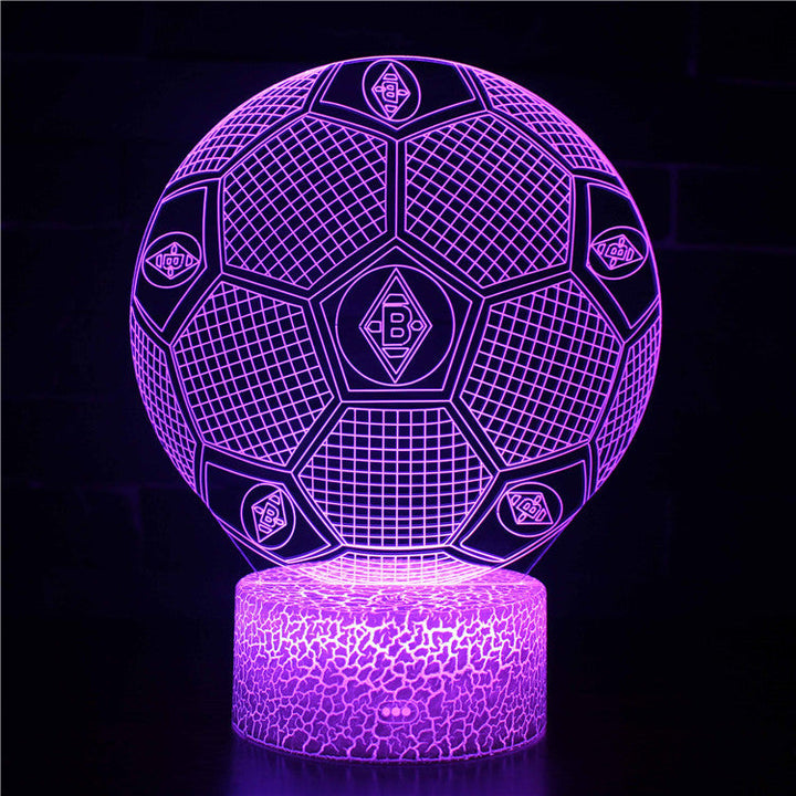 Lampa LED Iluzja 3D Piłka Nożna - Nocna Lampa - Odznaka
