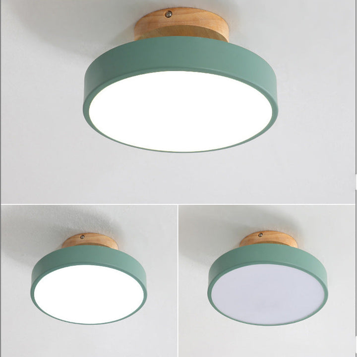 Lampa sufitowa LED z drewna