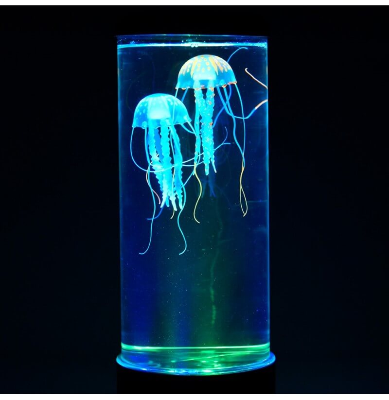 Lampa sensoryczna z kolorowymi meduzami