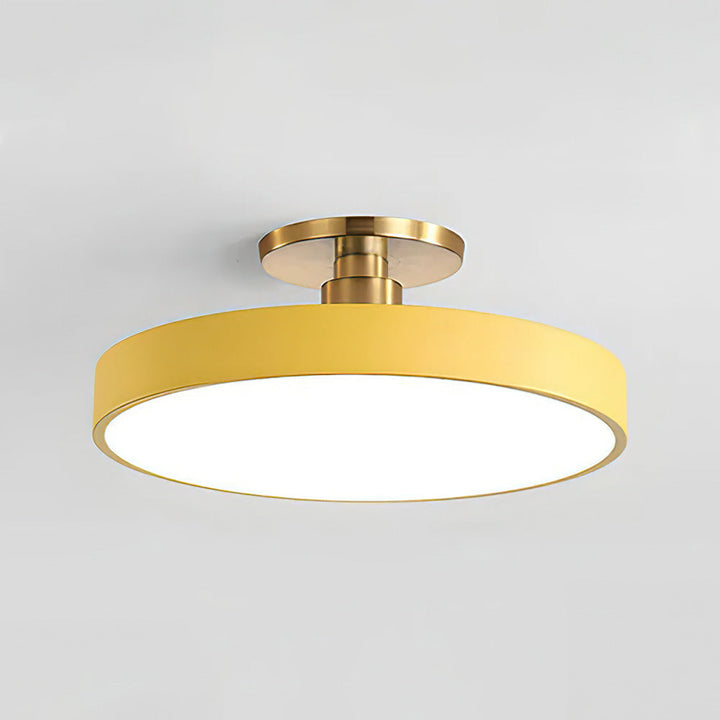 Lampa sufitowa Flush Round | Nowoczesna armatura LED | Miękkie światło | Metal i akryl