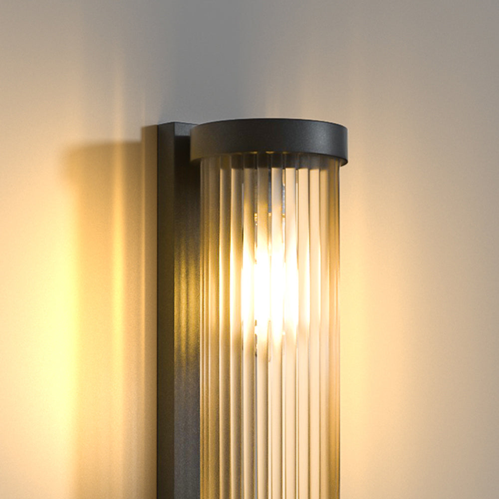 Nowoczesna Lampa Ścienna na Zewnątrz ze Szkła i Metalu
