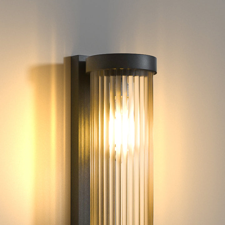 Nowoczesna Lampa Ścienna na Zewnątrz ze Szkła i Metalu
