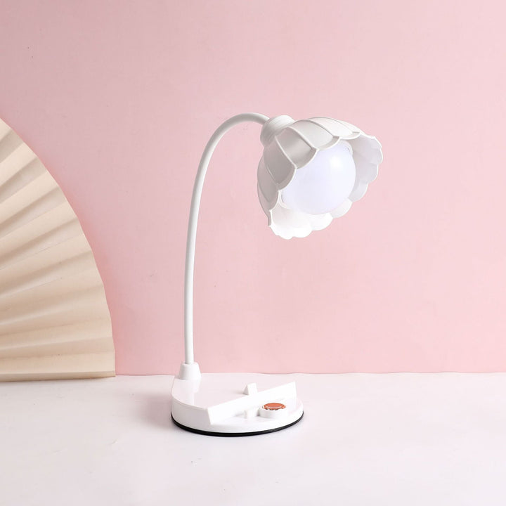 Ładowalna lampa stołowa LED z dotykowym włącznikiem – Skandynawski design kwiatowy